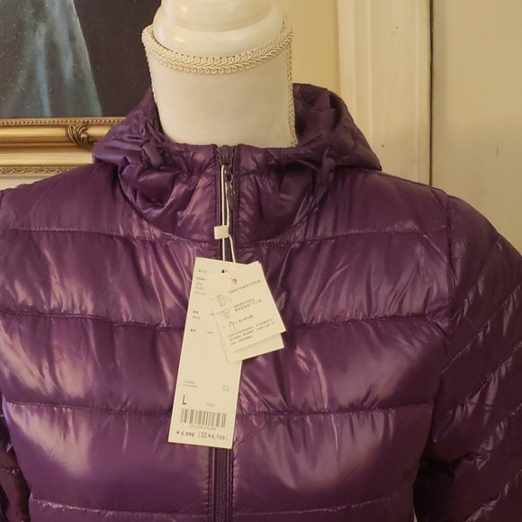Women's Long Sleeve Light weight Winter Coat Purple Size Large - Picture 2 of 14